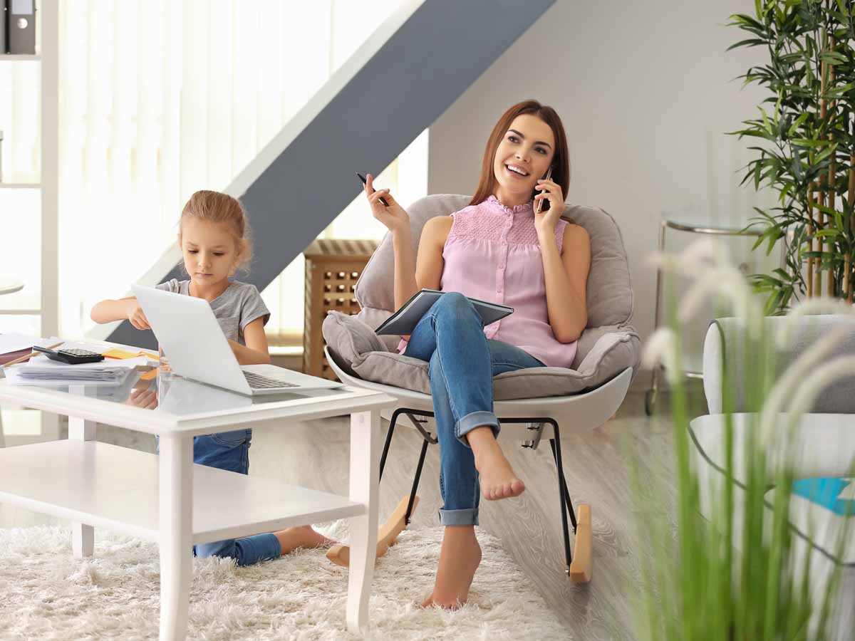 Parent and child sitting together